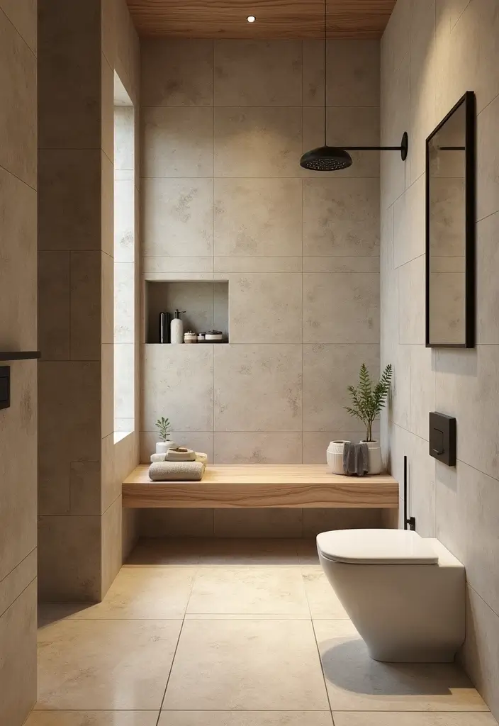 27 Small Bathroom Tile Ideas That Create Space - 22. Simple Stone Tiles