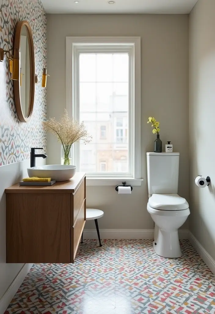 27 Small Bathroom Tile Ideas That Create Space - 7. Geometric Patterns