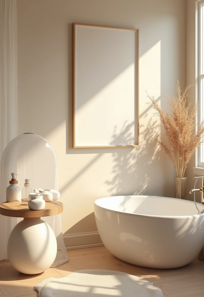 28 Bathroom Decor Beige And Calming - 11. Calming Artwork
