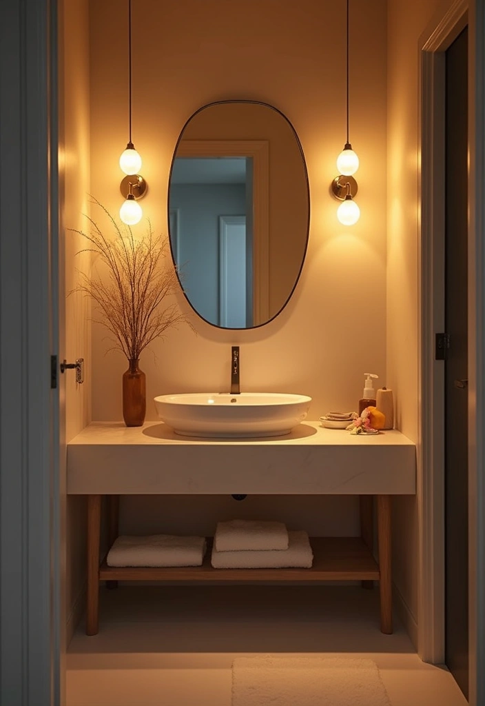 28 Bathroom Decor Beige And Calming - 14. Soft Lighting Fixtures