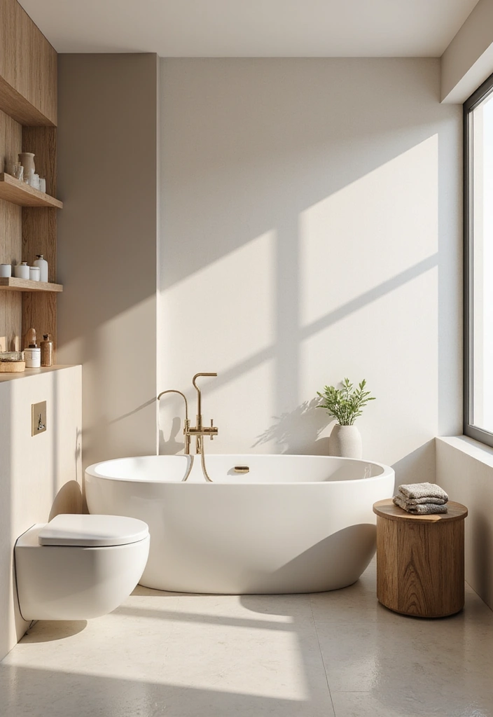 28 Bathroom Decor Beige And Calming - 17. Beige and White Contrast