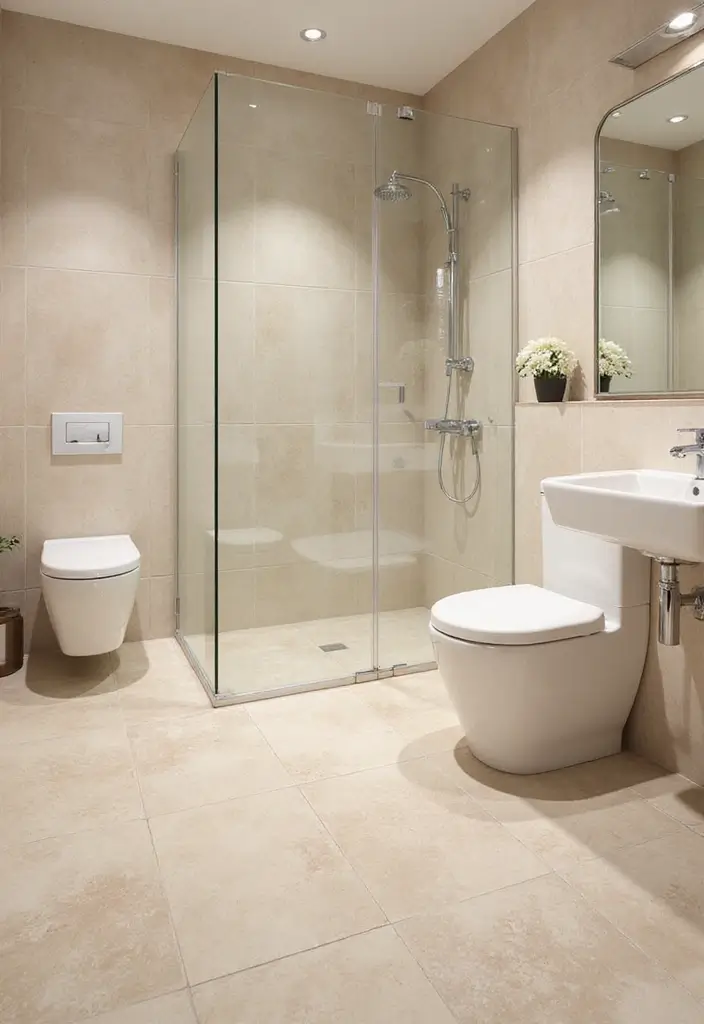 28 Bathroom Decor Beige And Calming - 23. Beige Tiles for the Floor