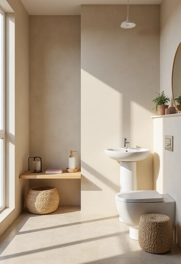 28 Bathroom Decor Beige And Calming - 24. Simple Decorative Elements