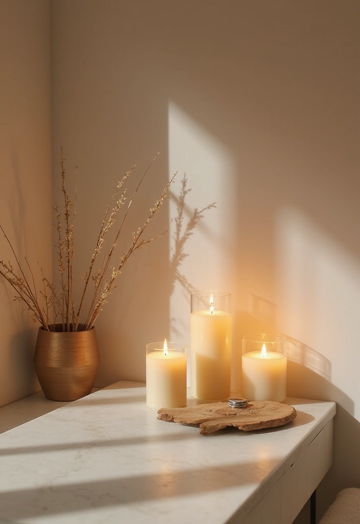 28 Bathroom Decor Beige And Calming - 26. Beige Candle Displays