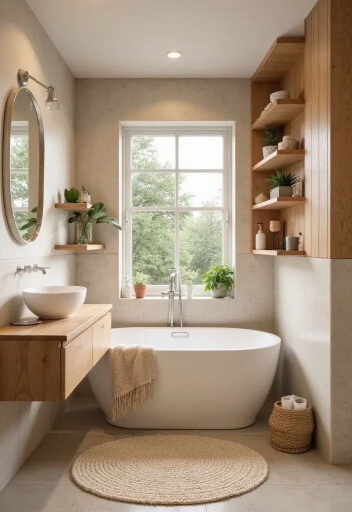 28 Bathroom Decor Beige And Calming - 4. Natural Wood Accents