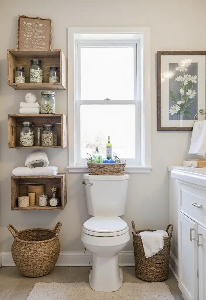 28 Bathroom Hardware Ideas That Upgrade Instantly - 13. Upcycled Storage Solutions