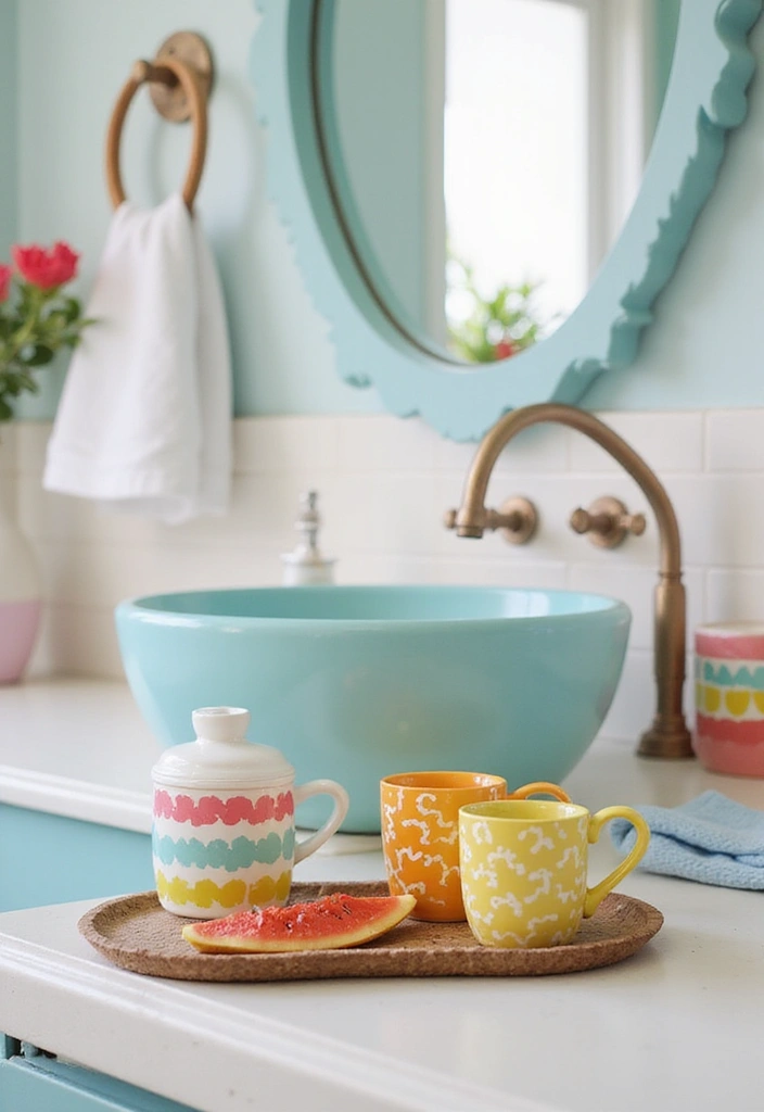 28 Bathroom Hardware Ideas That Upgrade Instantly - 15. Colorful Ceramic Holders