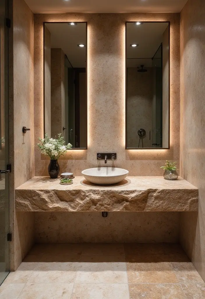 28 Bathroom Hardware Ideas That Upgrade Instantly - 16. Natural Stone Countertops