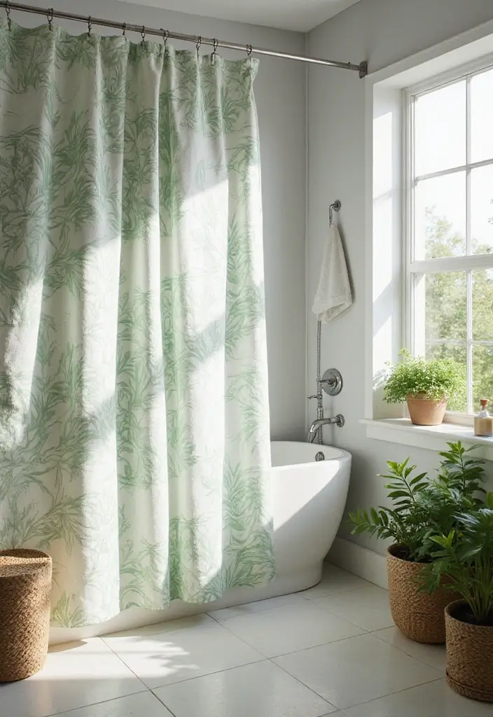 28 Bathroom Hardware Ideas That Upgrade Instantly - 2. Eco-Friendly Shower Curtain