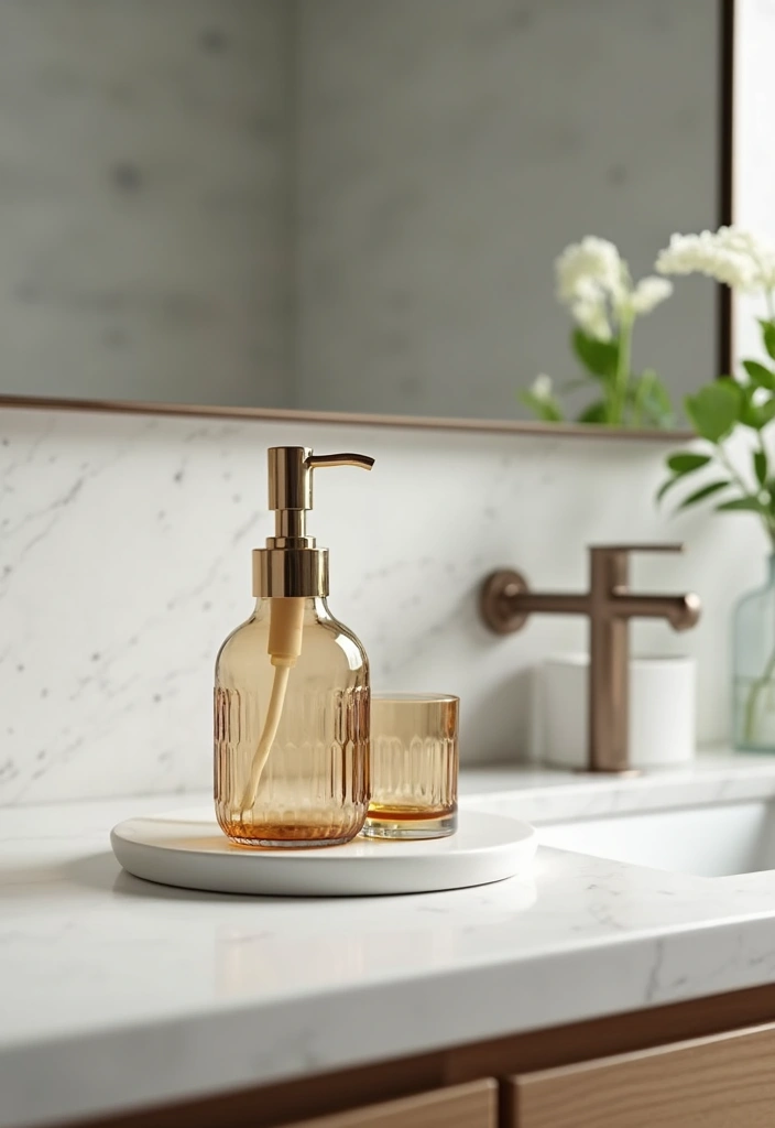 28 Bathroom Hardware Ideas That Upgrade Instantly - 3. Recycled Glass Soap Dispenser