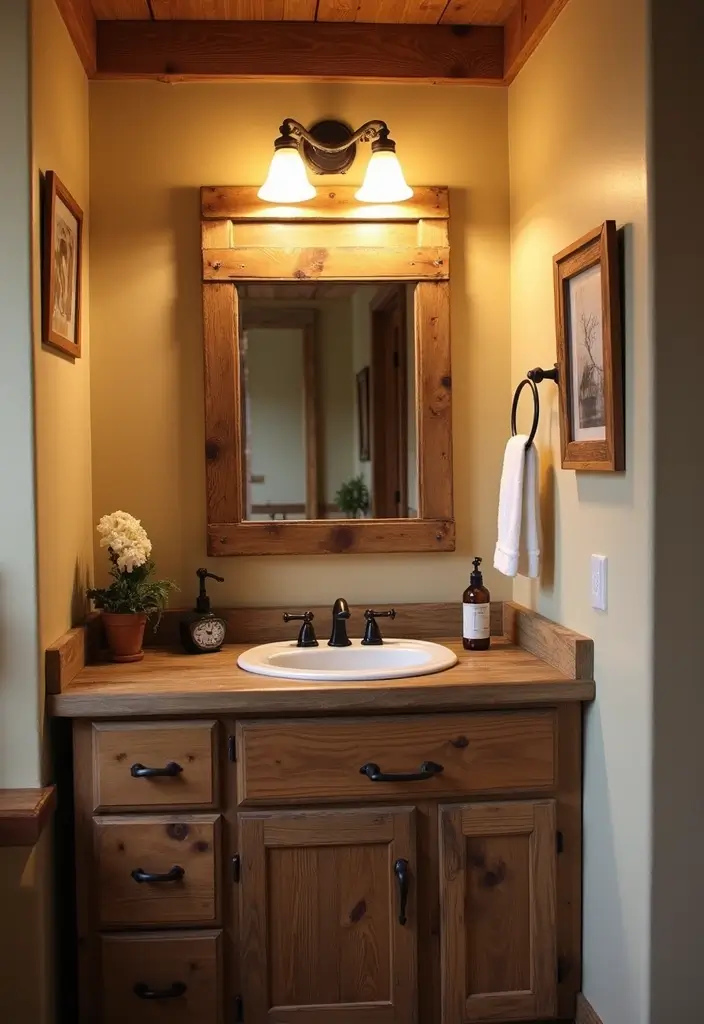 28 Bathroom Ideas Mirrors That Double As Art - 22. Rustic Barnwood Mirror