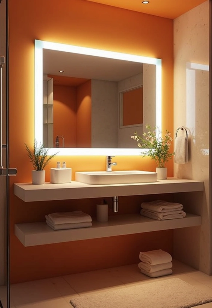 28 Bathroom Ideas Mirrors That Double As Art - 28. Mirror with Built-In Lighting