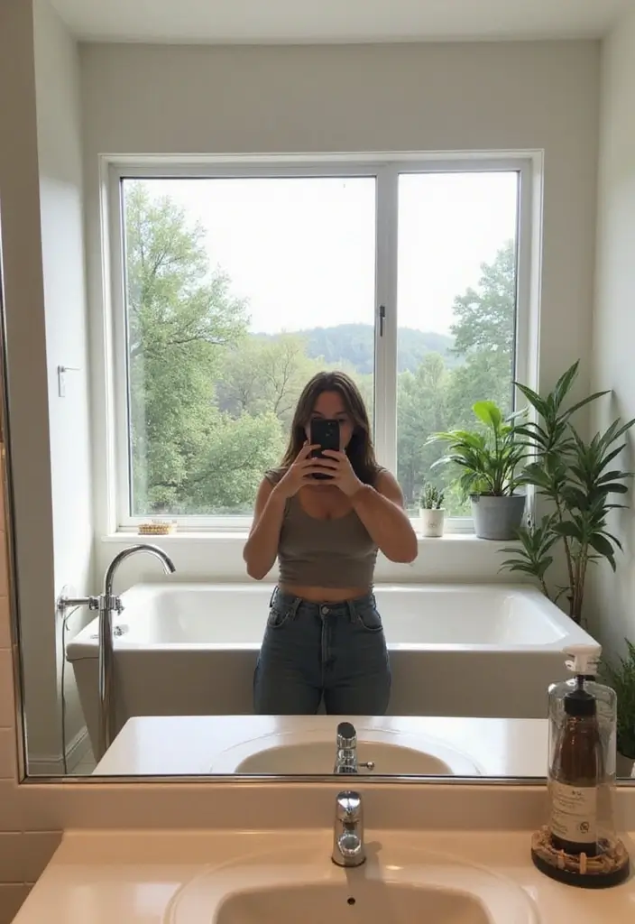 28 Bathroom Mirror Selfie Ideas For Perfect Shots - 1. Natural Light Magic