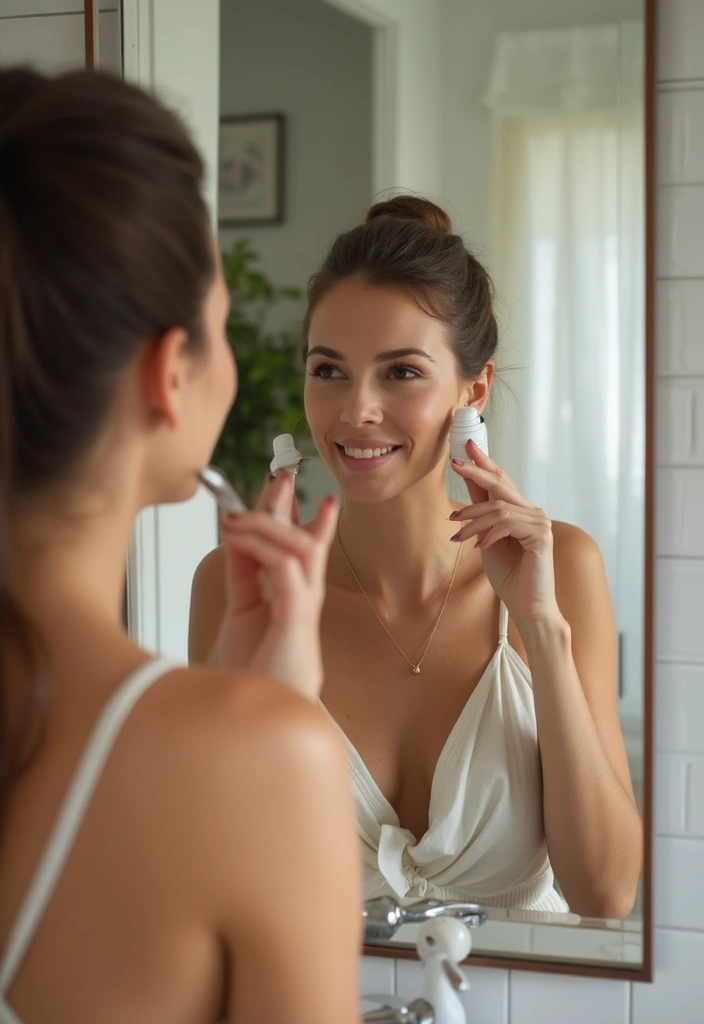 28 Bathroom Mirror Selfie Ideas For Perfect Shots - 11. Capture Your Rituals