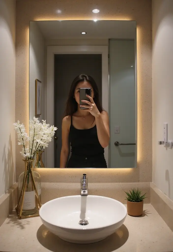 28 Bathroom Mirror Selfie Ideas For Perfect Shots - 17. Create Artistic Reflections