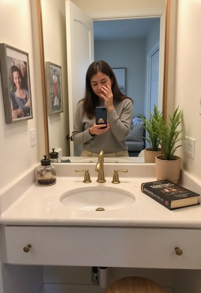 28 Bathroom Mirror Selfie Ideas For Perfect Shots - 28. Incorporate Personal Items