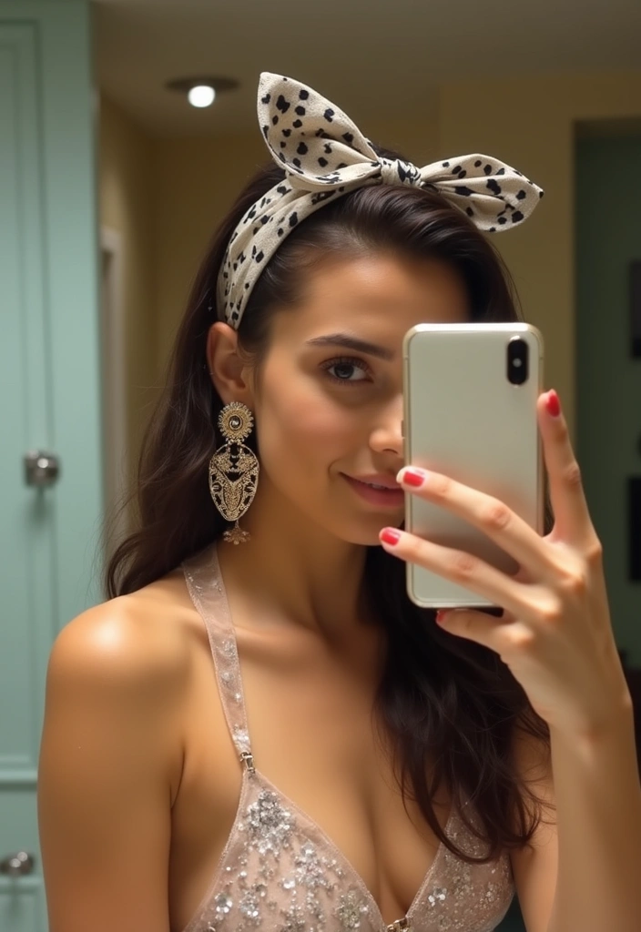 28 Bathroom Mirror Selfie Ideas For Perfect Shots - 7. Slay with Accessories