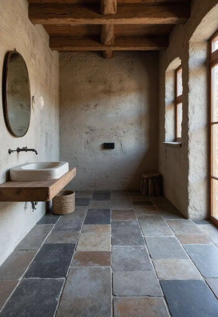 28 Bathroom Tiling Ideas For A Custom Look - 14. Natural Slate Tiles