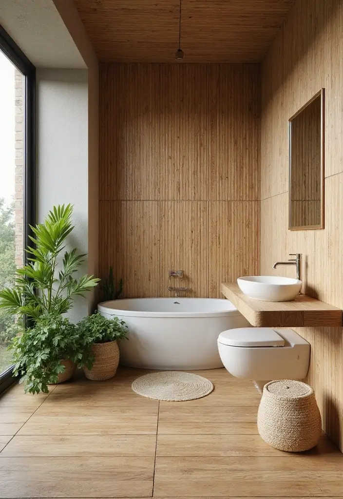 28 Bathroom Tiling Ideas For A Custom Look - 2. Bamboo Tiles