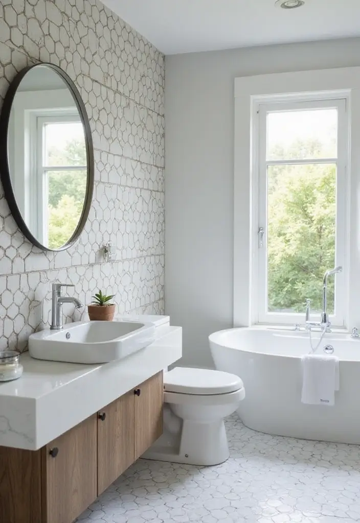 28 Bathroom Tiling Ideas For A Custom Look - 22. Subway Tile in Unique Shapes