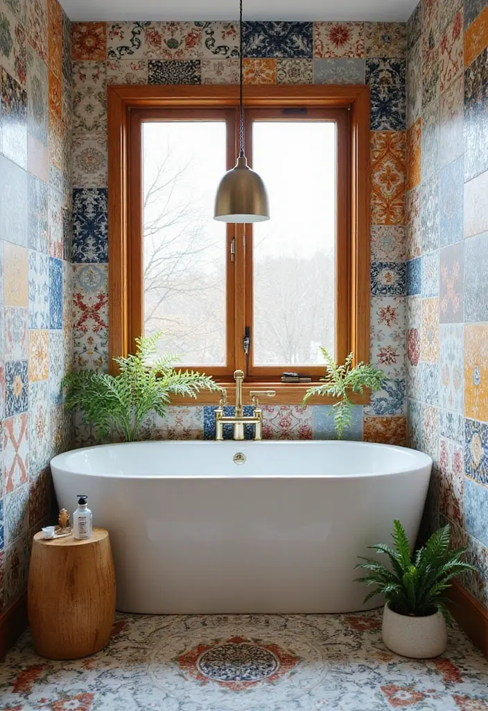 28 Bathroom Tiling Ideas For A Custom Look - 24. Custom Artistic Tiles