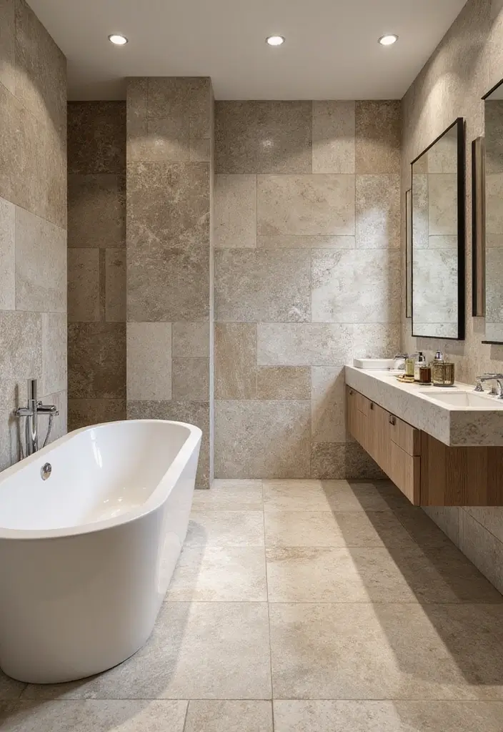 28 Bathroom Tiling Ideas For A Custom Look - 4. Natural Stone Tiles