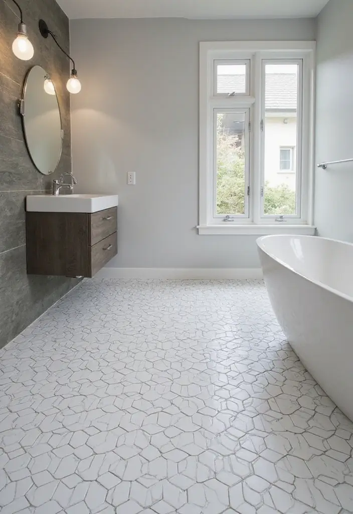28 Bathroom Tiling Ideas For A Custom Look - 9. Hexagonal Tiles
