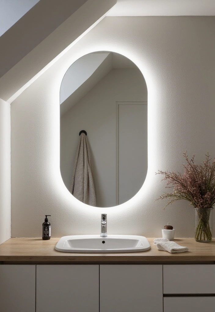 28 Dormer Bathroom Ideas That Maximize Space - 11. Smart Mirrors