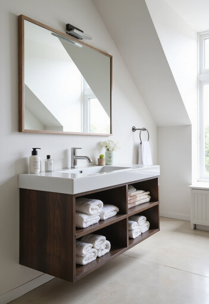 28 Dormer Bathroom Ideas That Maximize Space - 2. Floating Vanity