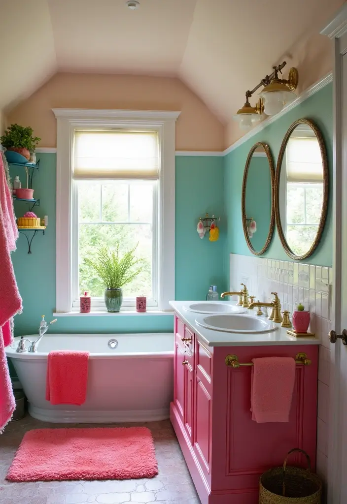 28 Dormer Bathroom Ideas That Maximize Space - 20. Colorful Accessories