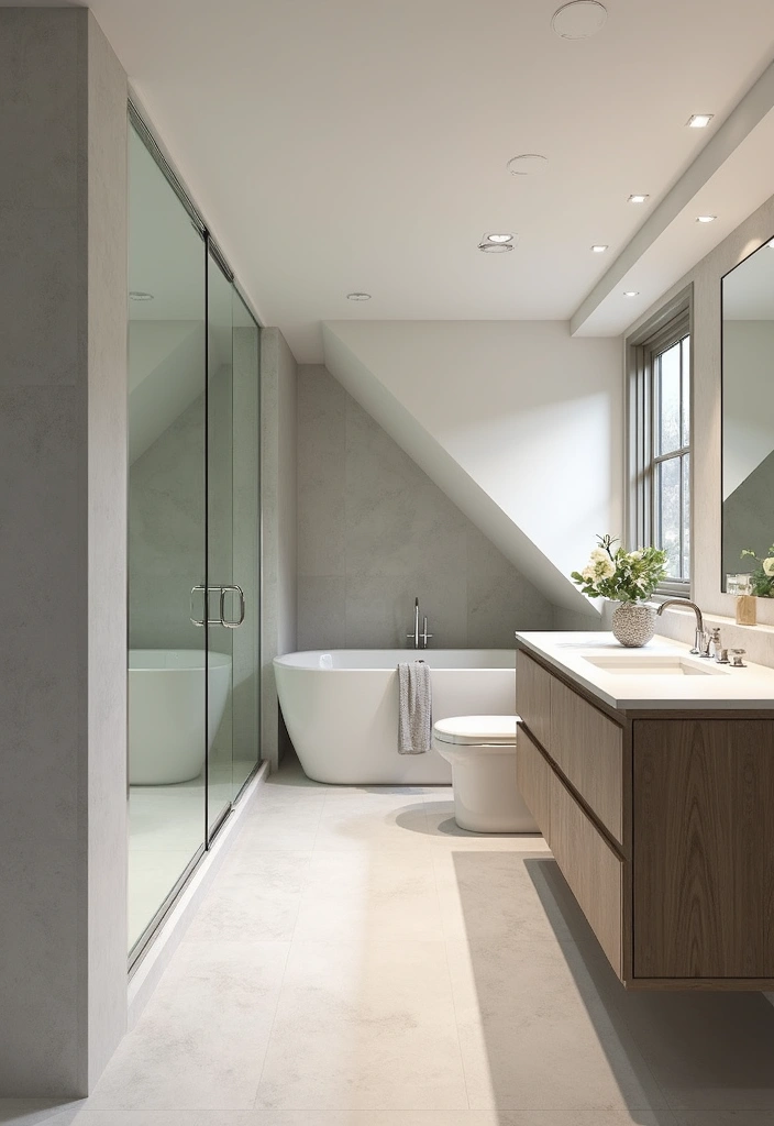 28 Dormer Bathroom Ideas That Maximize Space - 22. Open-Concept Designs