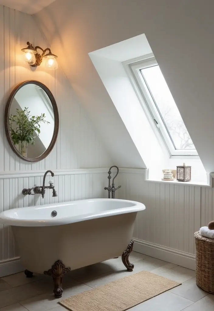 28 Dormer Bathroom Ideas That Maximize Space - 25. Unique Lighting Fixtures