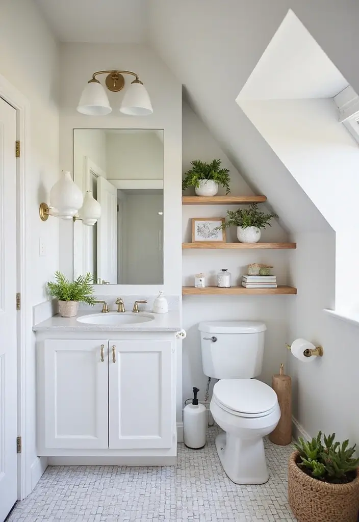 28 Dormer Bathroom Ideas That Maximize Space - 4. Vertical Storage Solutions