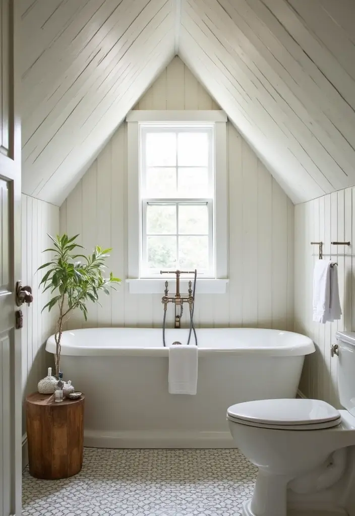 28 Dormer Bathroom Ideas That Maximize Space - 7. Textured Walls