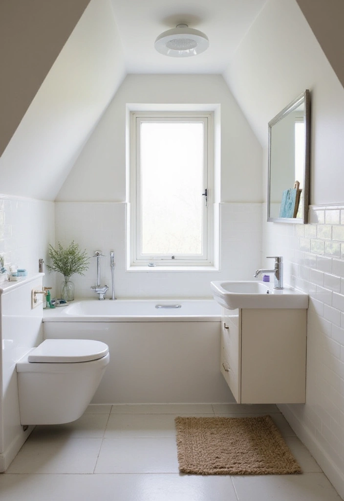28 Dormer Bathroom Ideas That Maximize Space - 8. Space-Saving Fixtures