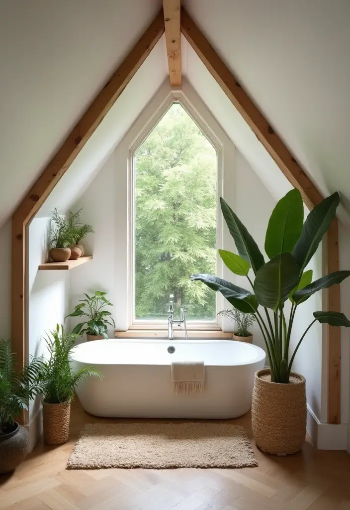 28 Dormer Bathroom Ideas That Maximize Space - 9. Natural Elements
