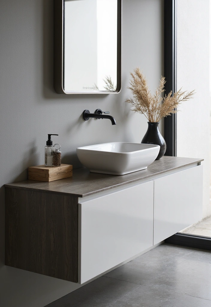 28 Modern Bathroom Bloxburg Ideas For Builders - 1. Sleek Floating Vanities