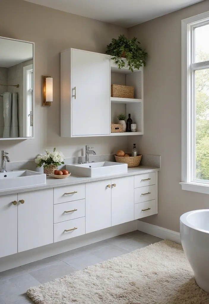 28 Modern Bathroom Bloxburg Ideas For Builders - 10. Smart Storage Solutions