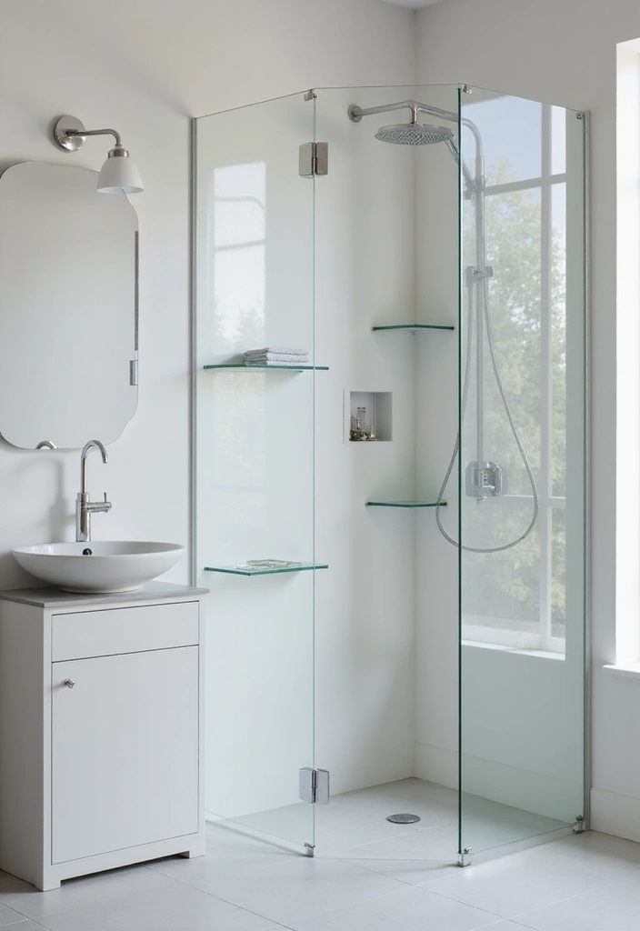 28 Modern Bathroom Bloxburg Ideas For Builders - 27. Minimalist Shower Shelves