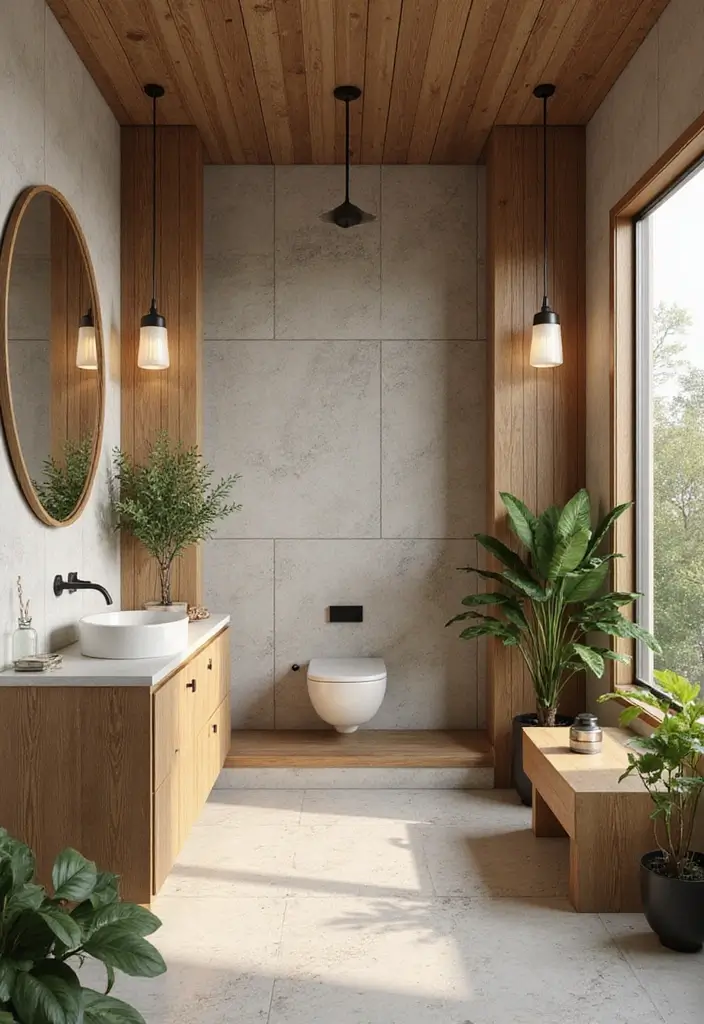 28 Modern Bathroom Bloxburg Ideas For Builders - 4. Natural Materials