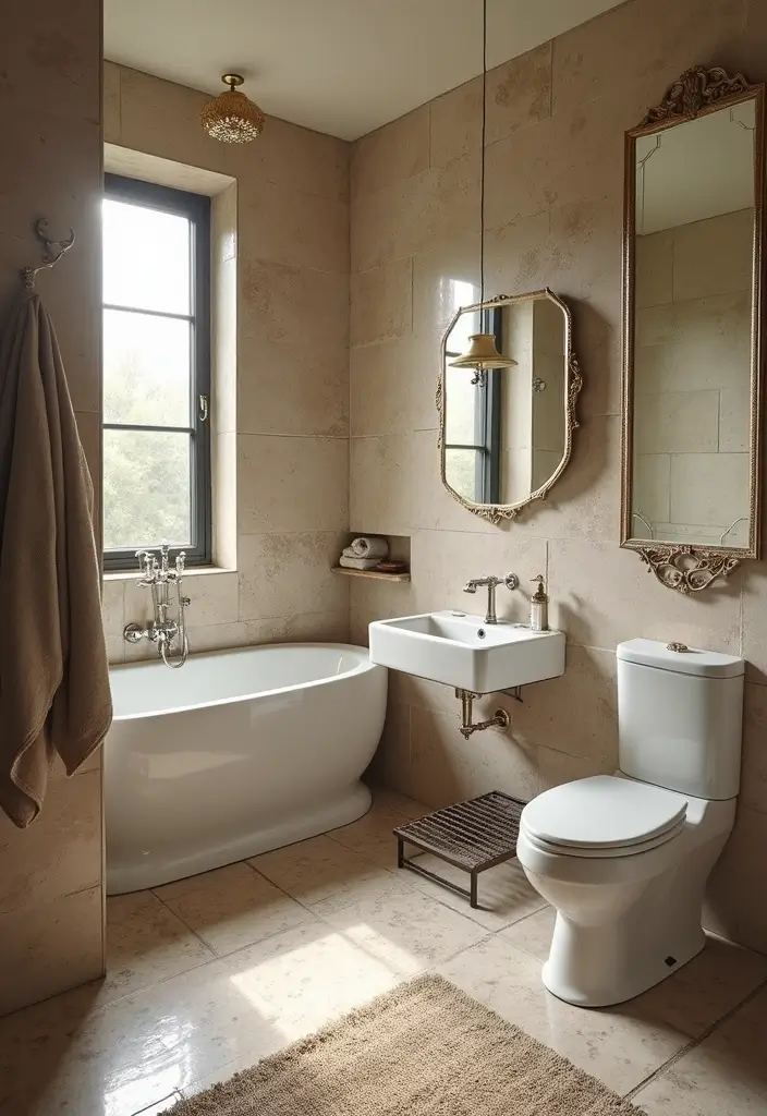 28 Old World Bathroom Designs That Feel Grand - 15. Timeless Floorings