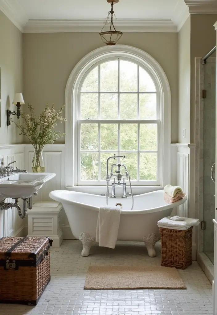 28 Old World Bathroom Designs That Feel Grand - 17. Stylish Storage Solutions