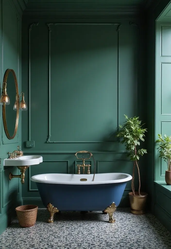 28 Old World Bathroom Designs That Feel Grand - 6. Rich Color Palettes