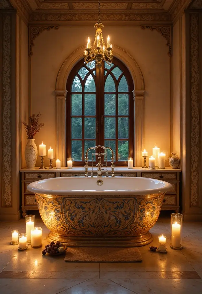 28 Old World Bathroom Designs That Feel Grand - 9. Decorative Bathtubs