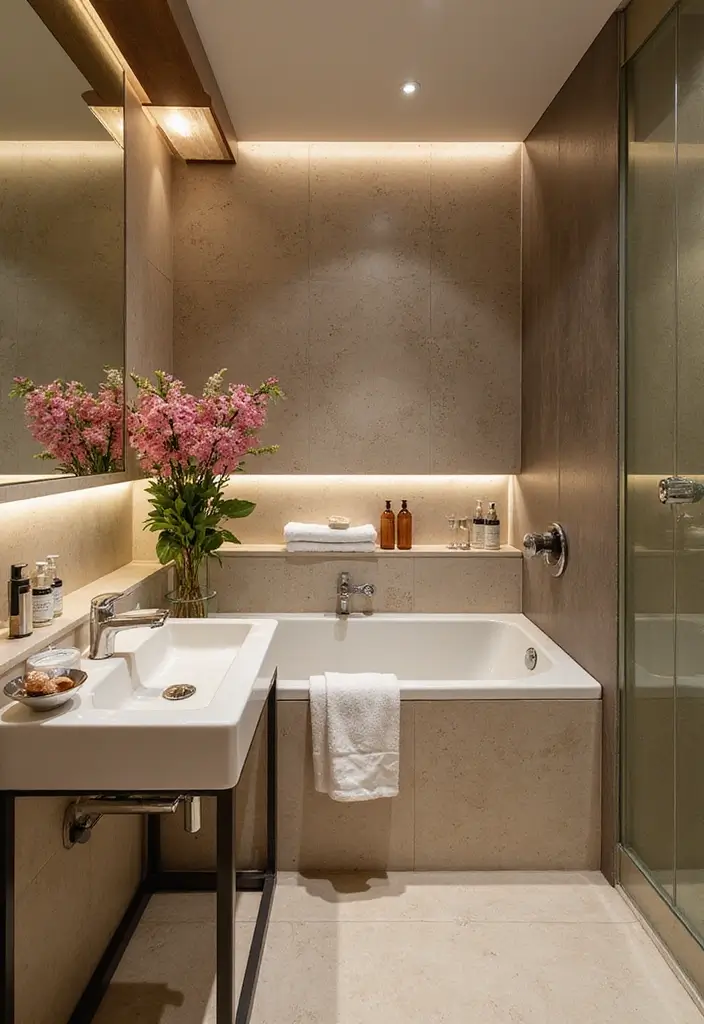 28 Restaurant Bathroom Ideas That Impress Guests - 11. Fresh Floral Arrangements