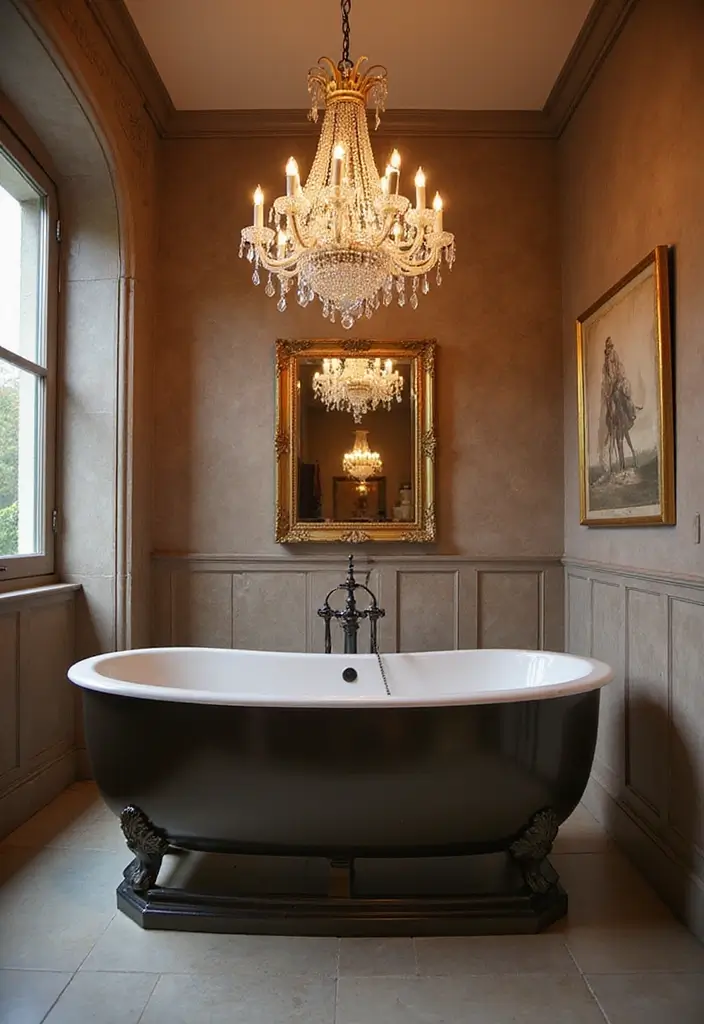 28 Restaurant Bathroom Ideas That Impress Guests - 2. Statement Lighting Fixtures