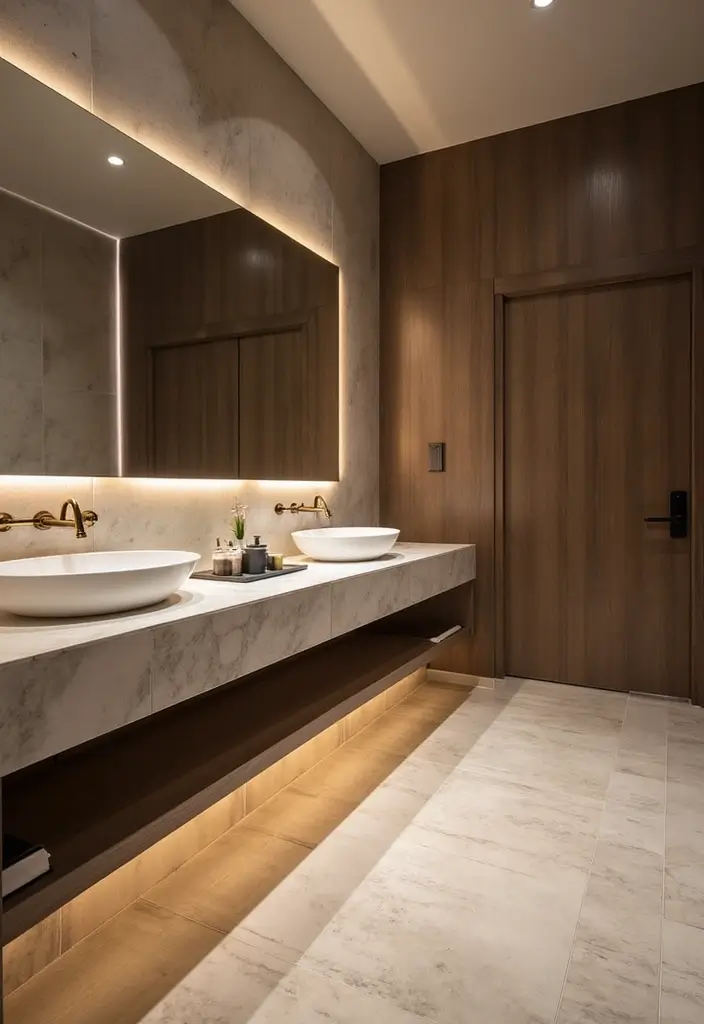 28 Restaurant Bathroom Ideas That Impress Guests - 26. Upgraded Flooring Options