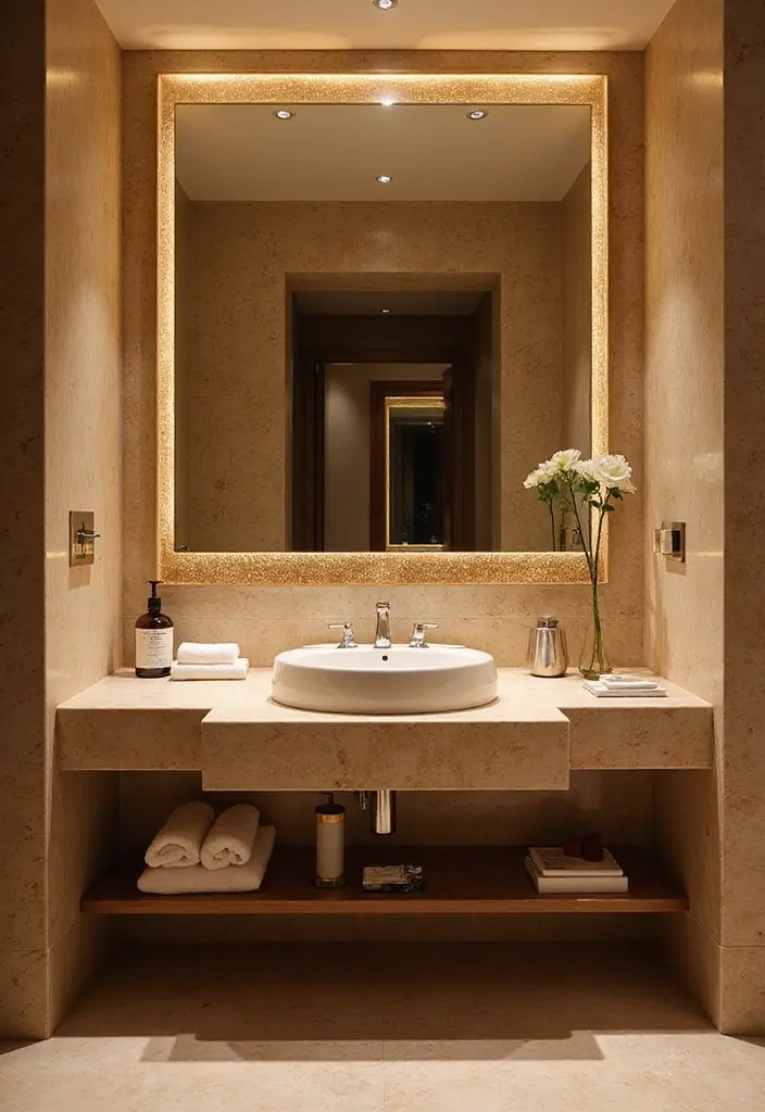 28 Restaurant Bathroom Ideas That Impress Guests - 5. Elegant Vanities