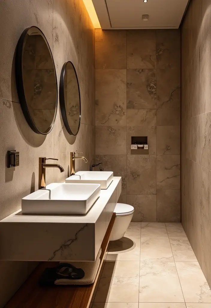 28 Restaurant Bathroom Ideas That Impress Guests - 8. Stylish Wall Panels