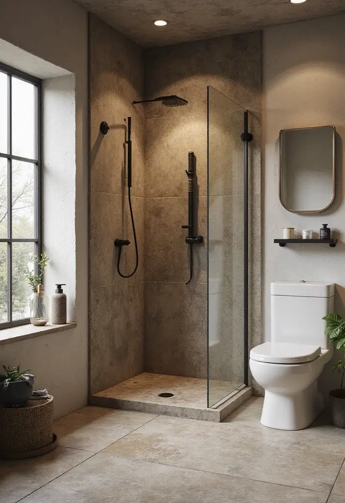 28 Rustic Bathroom Shower Designs That Feel Natural - 22. Focus on Functionality
